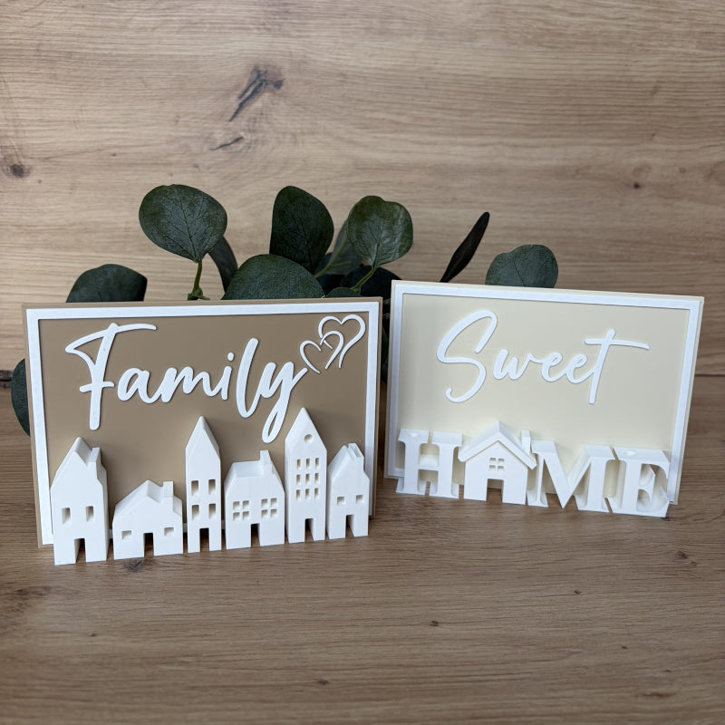 Dekoschilder „Family“ & „Sweet Home“